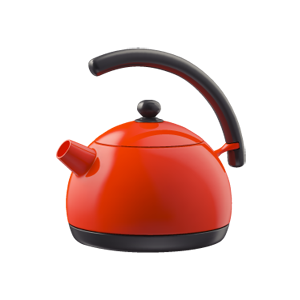 Orange kettle PNG image-8701